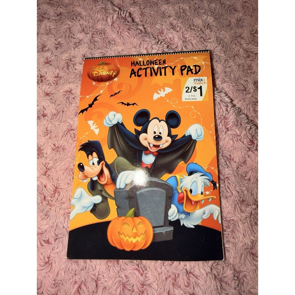 Disney Halloween Mini Coloring & Activity Pads Mickey Minnie Donald Goofy Spooky